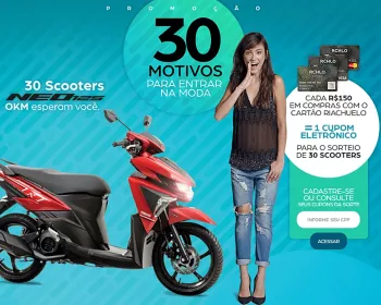 Riachuelo sorteará 30 motos Yamaha Neo 125