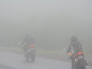 Foto: Mas com neblina ‚ ainda pior.