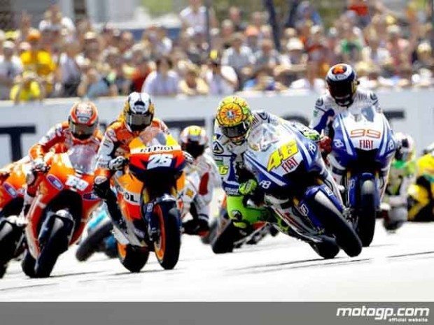MotoGP group in action in Le Mans