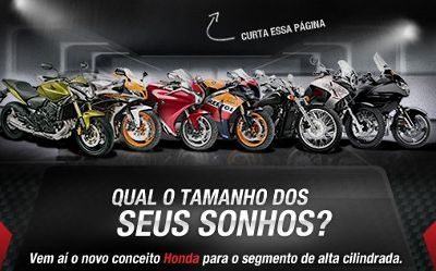 Honda usa Facebook para divulgação de motos de grande cilindrada
