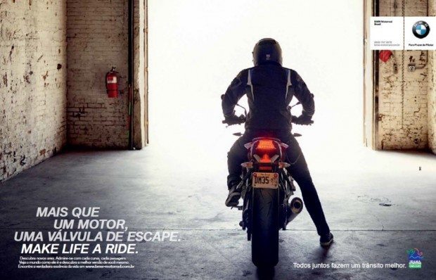 Peça da nova campanha institucional “Make Life a Ride”, da BMW Motorrad