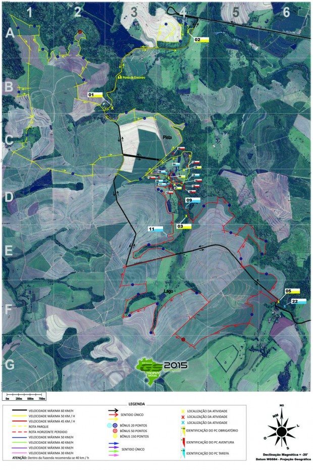 Mapa para orientação dos pilotos era bem difícil de interpretar e se localizar, apenas com uma bússola