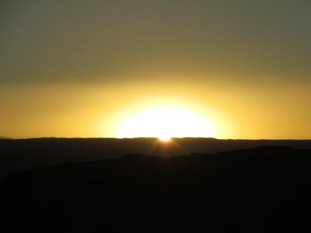 O maravilhoso por do sol no Valle de La Muerte