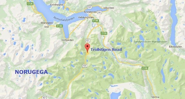Localização da Trollstigen Road
