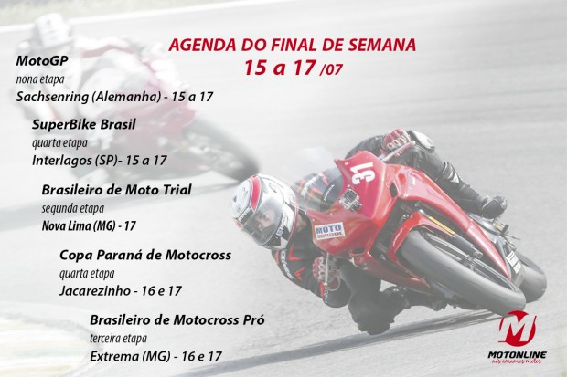 A Agenda Motonline traz as principais provas que agitarão o final de semana, incluindo MotoGP e SBK Brasil