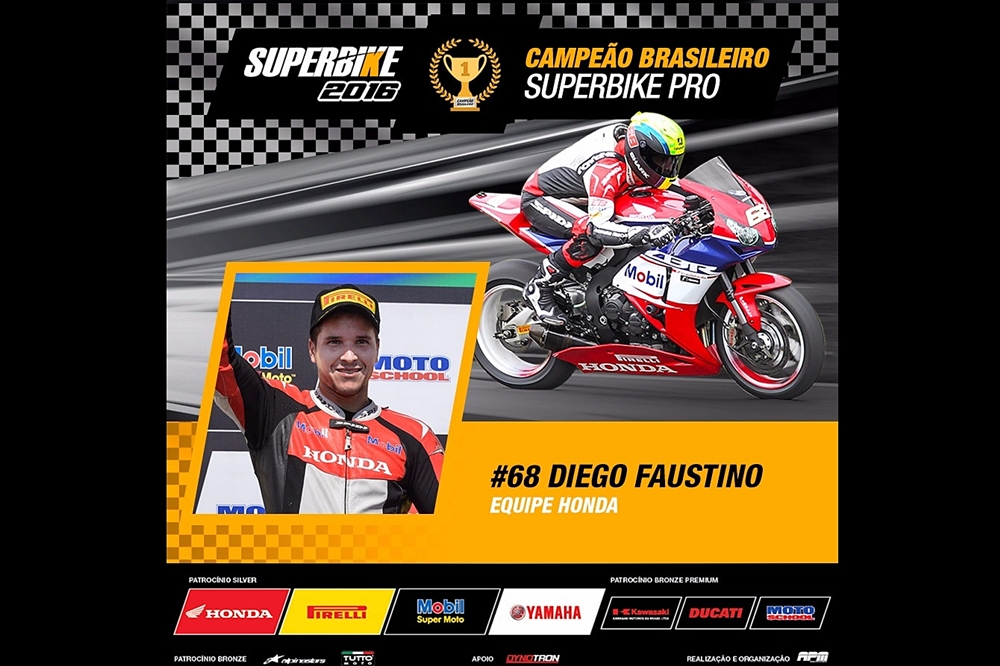 Diego Faustino é tricampeão do SuperBike Brasil