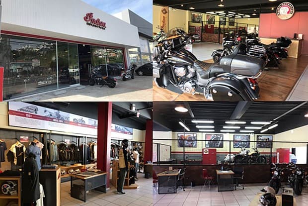 Nova concessionária da Indian em Santa Catarina tem boutique com roupas e acessórios, oficina e box de lavagem e embelezamento de motocicletas