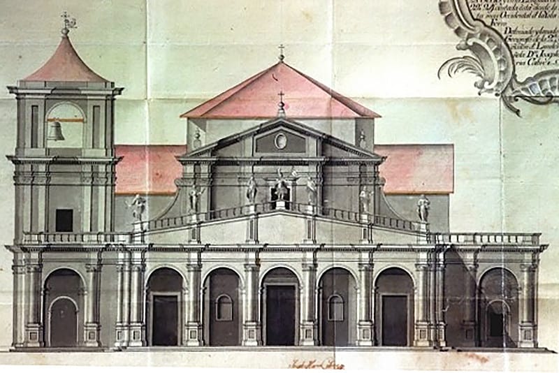Projeção da fachada