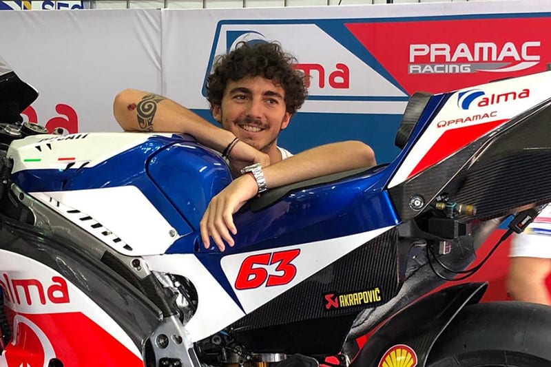 Francesco (ou Beco) Bagnaia faz sua estreia na MotoGP depois de ser campeão na Moto2 com 12 pódios em 19 provas - sendo 8 vitórias