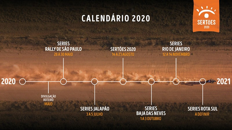 Confira o calendário completo para a temporada 2020. Primeiro evento ocorre em maio, com o Rally de São Paulo