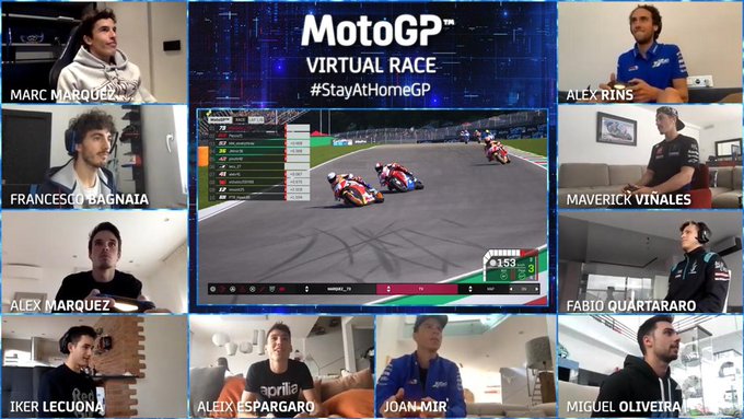 Todos estamos trocando temporariamente as pistas pelas telas. No último domingo, a própria MotoGP realizou uma corrida virtual - e Alex Márquez levou a melhor