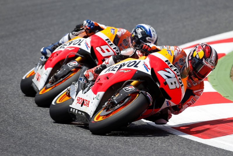 A história da Honda na MotoGP é repleta de conquistas e títulos. Mérito de suas motos, bem como de pilotos talentosos como Dani Pedrosa (26) e Marc Márquez (93)