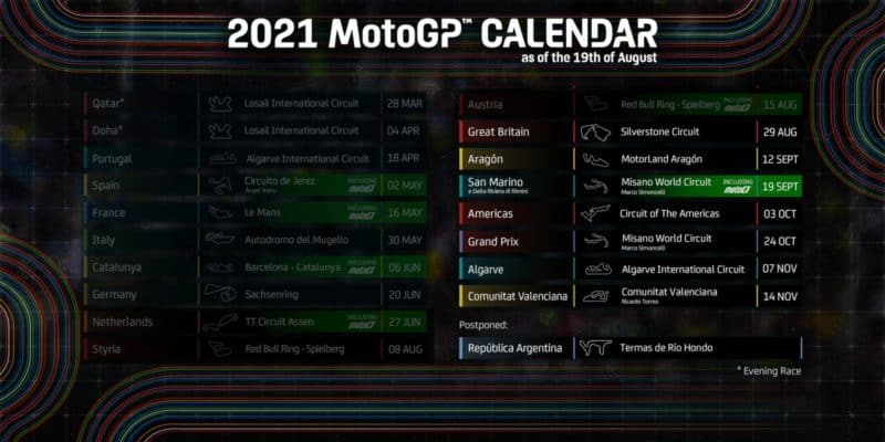 calendário atualizado da motogp