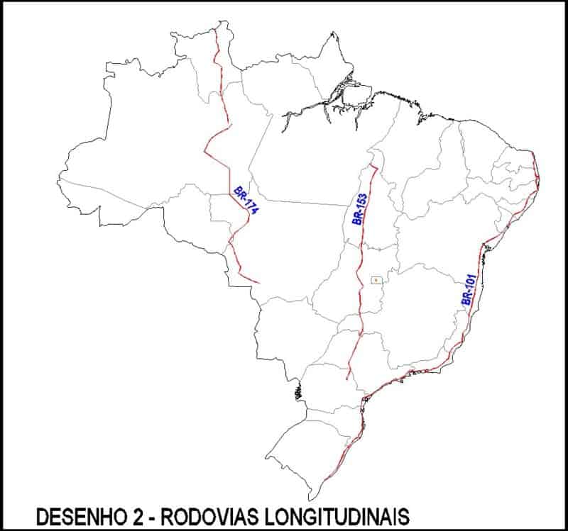 maiores rodovias do brasil - longitudinais