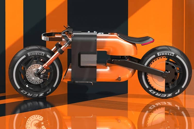 moto elétrica da hyundai em laranja