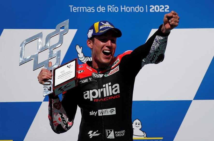 Aleix Espargaró conquistou sua primeira vitória na MotoGP da Argentina esse ano. Espanhol é o vice-líder do campeonato