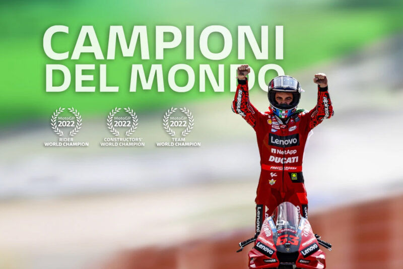 ducati é a marca de motos que venceu tudo na motogp 2022