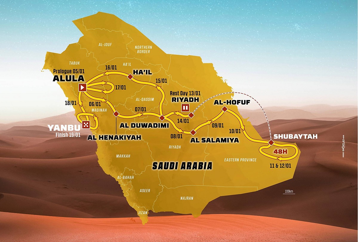 Circuito do rali Dakar 2024