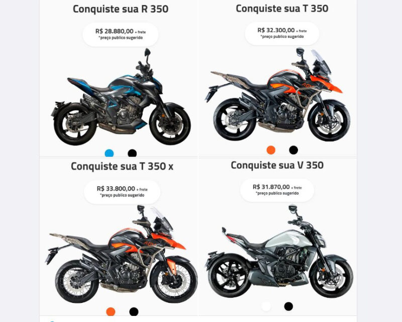 preços das novas motos zontes no brasil